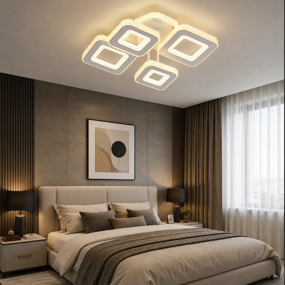 Lustra LED moderna cu lumina reglabila – Model 26033/2+2C WH+CR