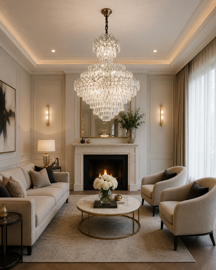 Candelabru Impunător din Cristal –8650/800×1100 | 22x E27 | Design Grandios în Cascade