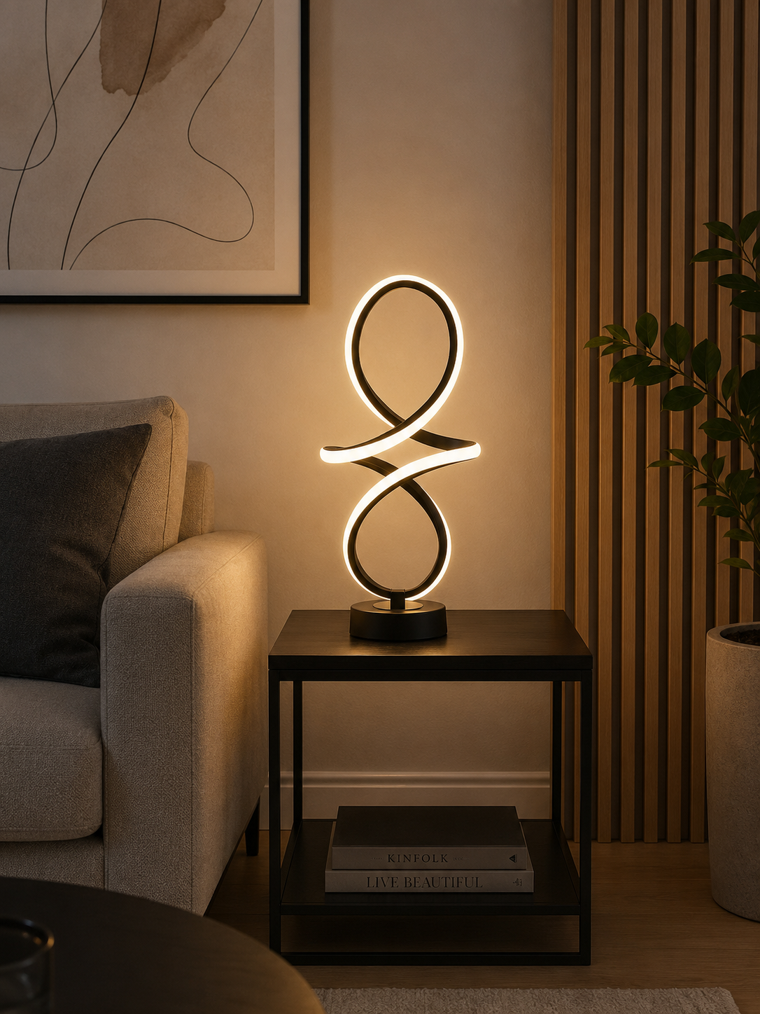 Veioza LED Decorativa Neagra 46W – Model 8615 BK