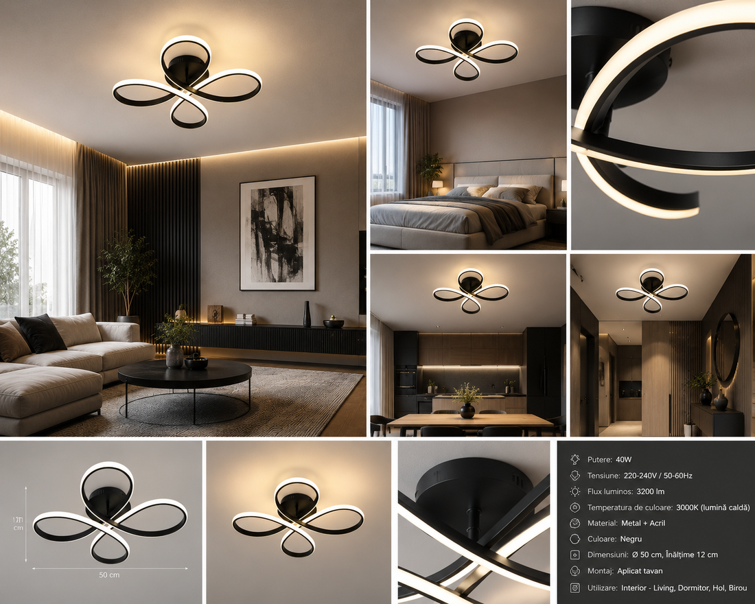 Lustra LED pătrată 77248/1 , 94W, telecomandă, lumină reglabilă 3000K-6500K