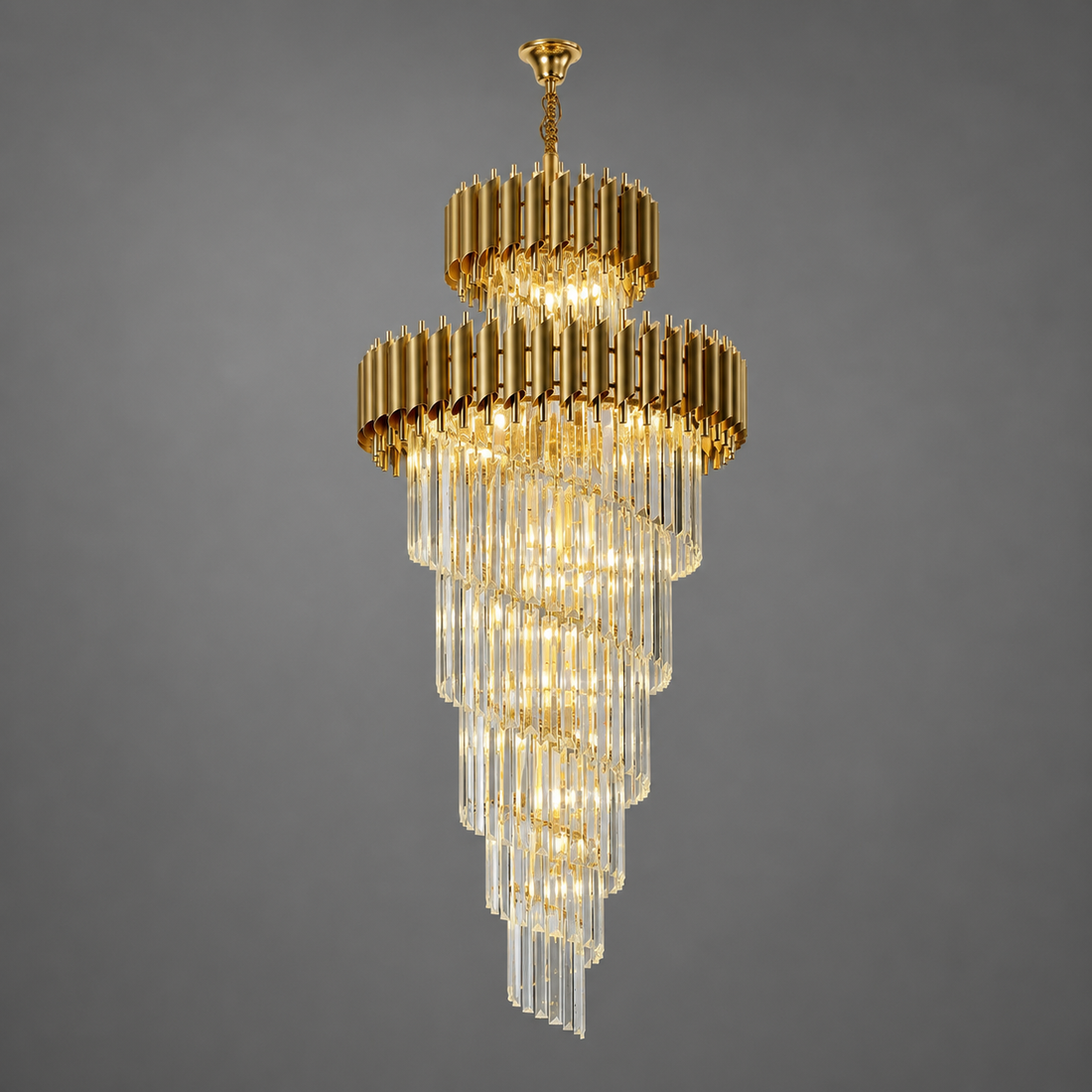 Candelabru rotund auriu 600x1800 mm cu becuri 9001/600+1800FGD