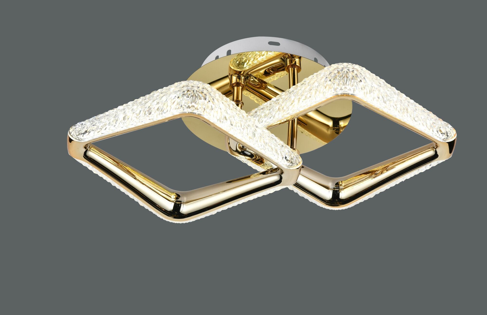 Lustra LED aurie cu două pătrate decorative și telecomandă – 36W, lumină reglabilă 3000–6500K – P013-2