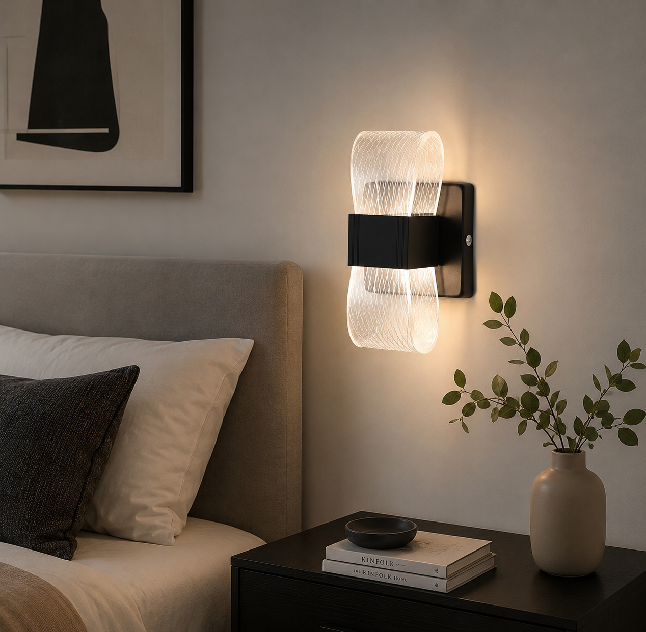 Aplica LED de perete, 8 W, 200×100 mm, temperatură reglabilă 2800–6500 K – model SX8706 BK