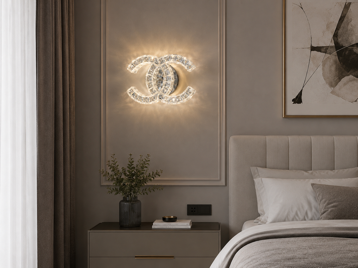 Aplica LED de Perete 28W cu Cristale, Temperatură Reglabilă 3000K–6500K, Design Elegant – SJ034-1W