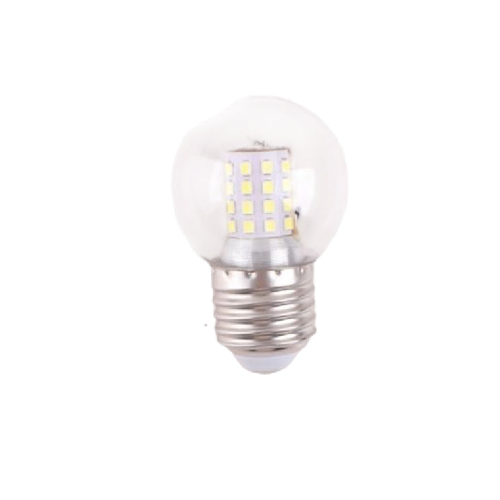 Bec LED Bilă – E27, lumină rece, sticlă transparentă