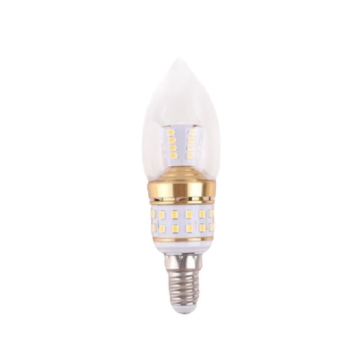 Bec LED cu lumină la bază – 9W E14, lumină rece, design decorativ