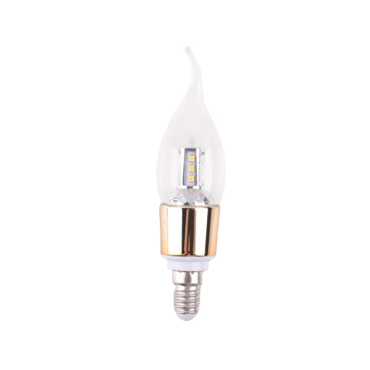 Bec LED Lumânare – 9W E14, lumină rece, sticlă transparentă