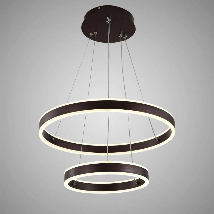 Pendul  LED Suspendată 2 Cercuri, 180W cu Telecomandă, Temperatură Culoare Reglabilă 3000K–6500K, Design Modern Negru – SJ030-500-300