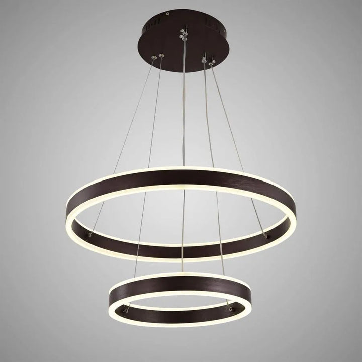 Pendul  LED Suspendată 2 Cercuri, 180W cu Telecomandă, Temperatură Culoare Reglabilă 3000K–6500K, Design Modern Negru – SJ030-500-300