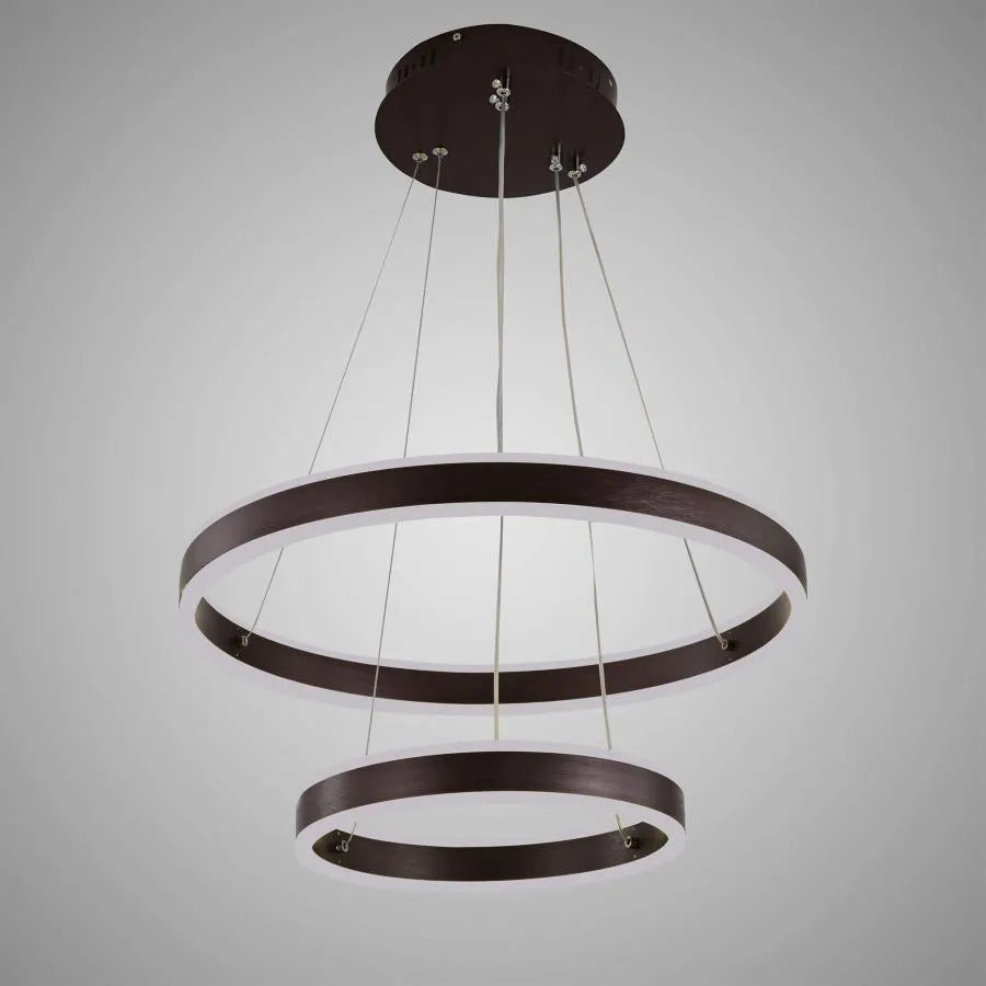 Pendul  LED Suspendată 2 Cercuri, 180W cu Telecomandă, Temperatură Culoare Reglabilă 3000K–6500K, Design Modern Negru – SJ030-500-300