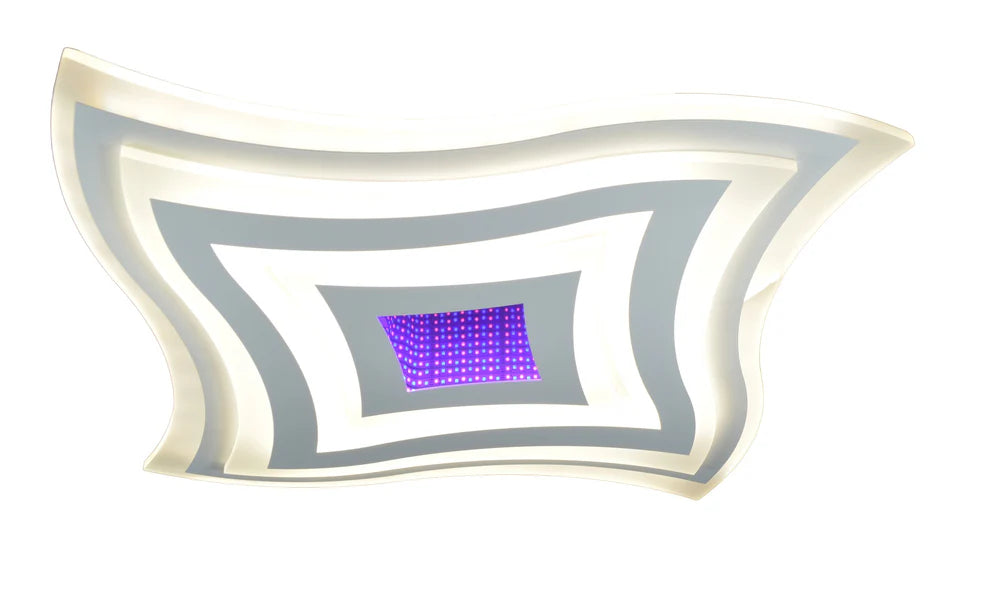 Plafoniera LED, Alba cu Design Ondulat – 300×300 mm, 67W 6038/300D