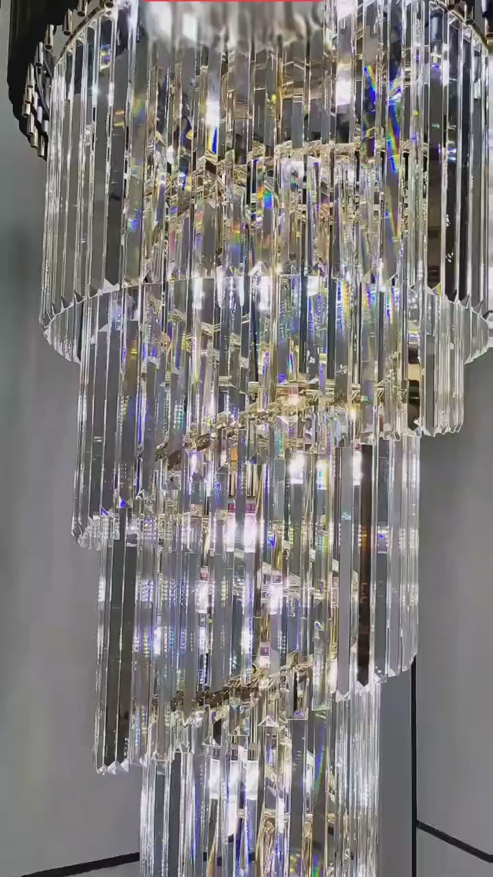 Candelabru decorativ, Ø450 mm, 112W, lumină rece, finisaj auriu, 9001-600x1800 BK+FGD