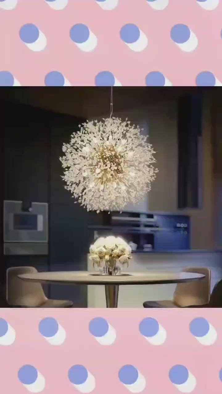 Pendul decorativ cu cristale 12 surse, design elegant, Ø55 cm, H80 cm – Model 26011/12